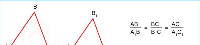 Similarity of triangles on three sides