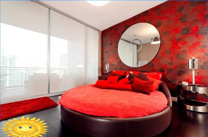Round beds in the interior: photo selection
