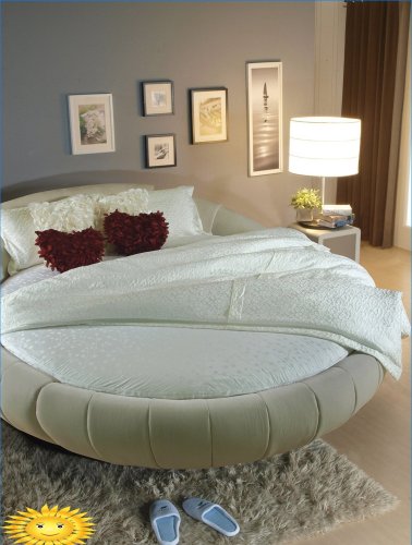 Round beds in the interior: photo selection