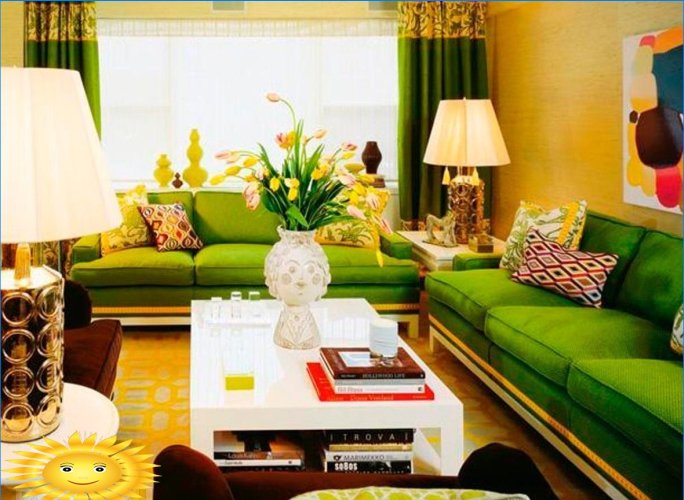 Sofa as the brightest accent of the living room