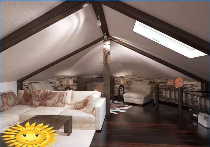 Attic with a hip roof
