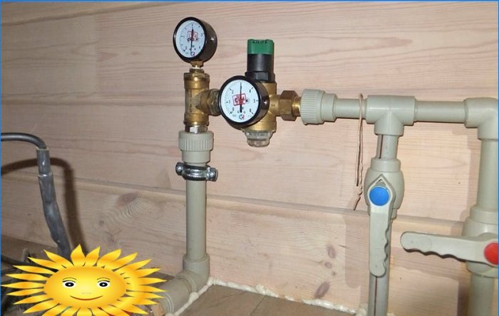 Water pressure reducer in the water supply system