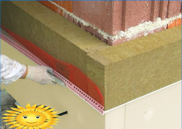 Thermal insulation of the facade with mineral wool