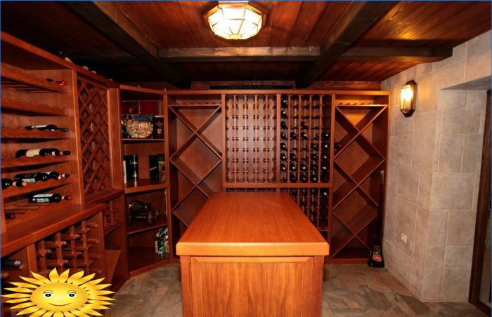 Wine cellar: rules and photo examples of arrangement