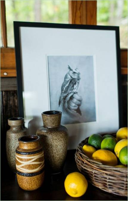 Aged wood in the interior of a private home: fruit