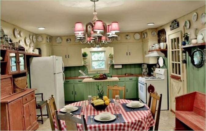 Interior of the kitchen in the farmhouse style