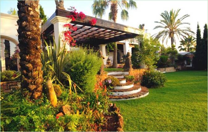 Beautiful garden near the mansion in Ibiza