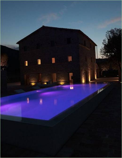 Backlit swimming pool