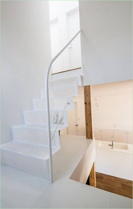 White stairs to the second floor