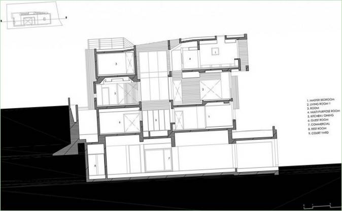 Plan Diagram of the H-House Residence