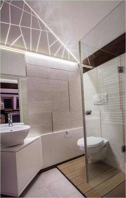 Loft-style bathroom interior design
