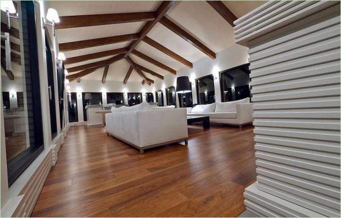 Living room interior design in white tones