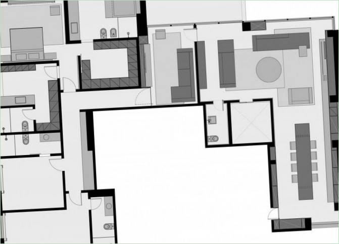 Floor plan of a country house in Brazil