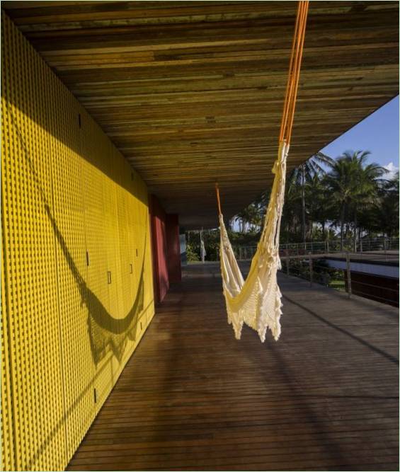 Hammocks on the roof of the cascade house