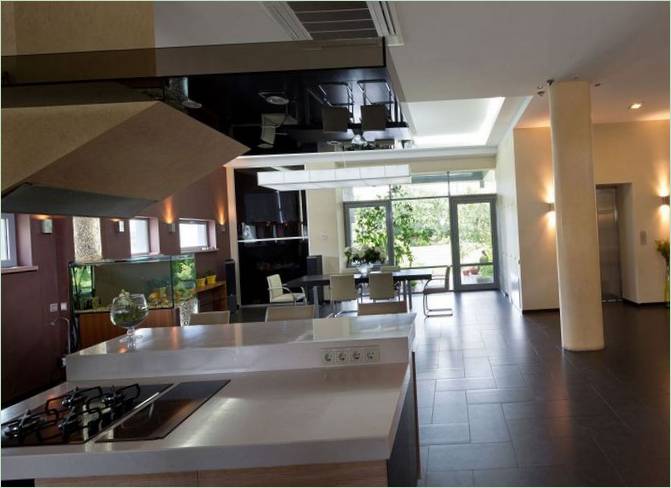 The kitchen area of the mansion from Yakusha Design in Dnepropetrovsk