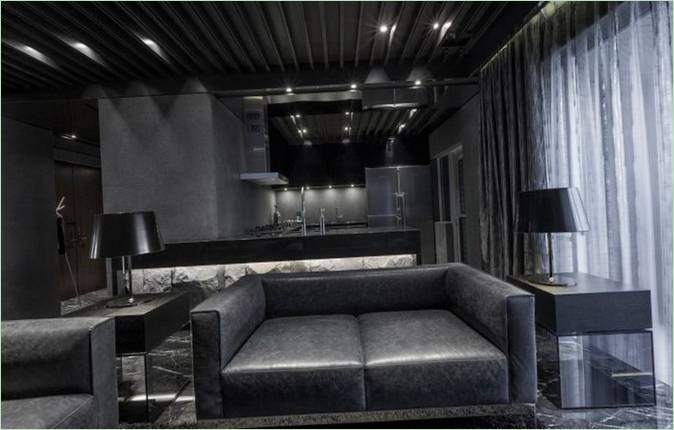 Home in Black Serenity luxury living room