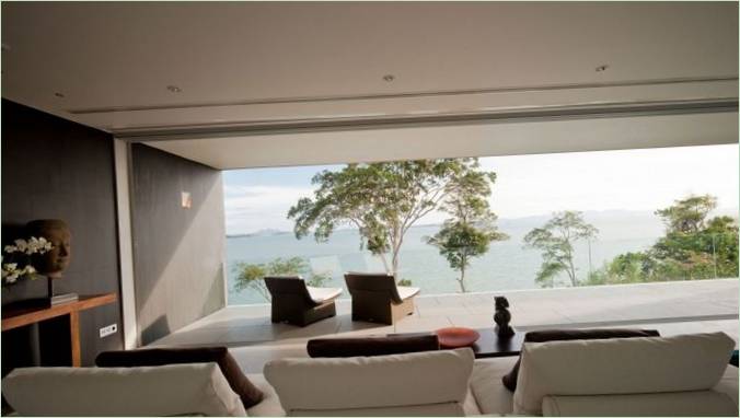 Living room design with sea view