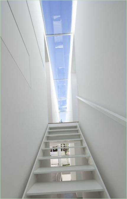 White staircase to the second floor