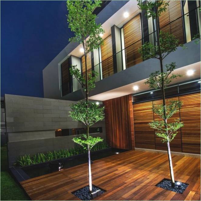 Trees on the terrace of 6 Mimosa Road country house in Singapore