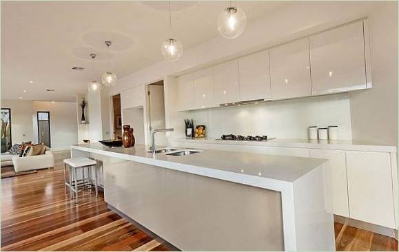 Interior design of the kitchen area of a mansion in Australia