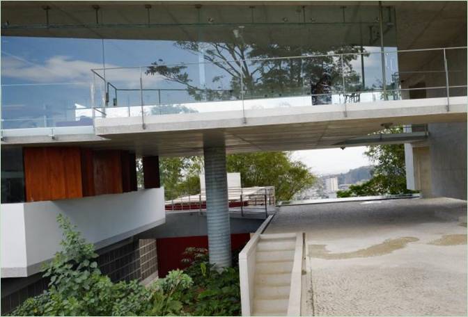 Panoramic windows of a house in Rio