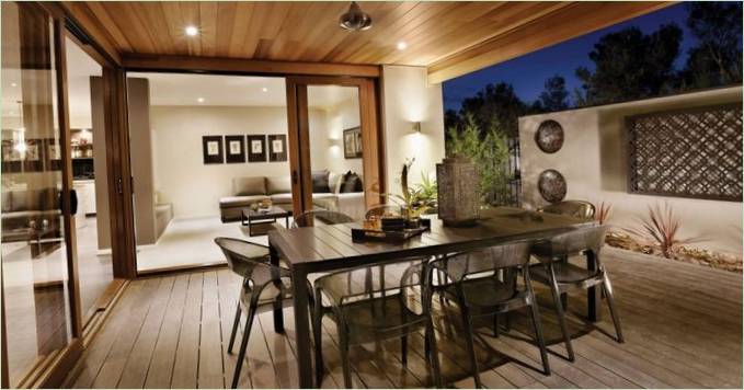 Guest dining table at the Barwon MK2 residence