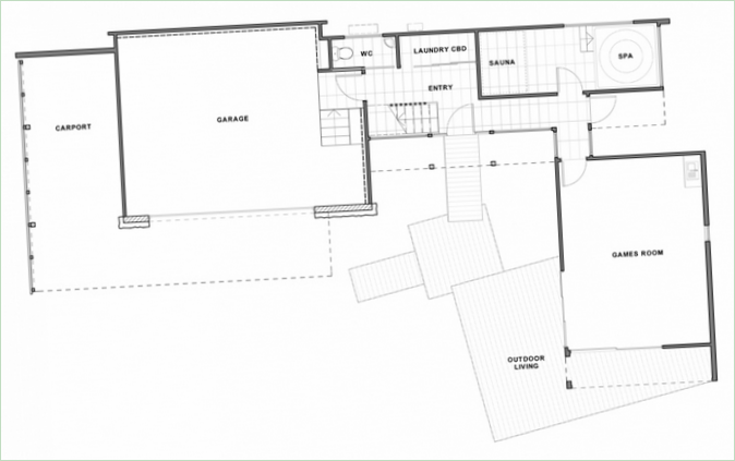 Ground Floor Plan of Motuoapa House in Waikato, New Zealand