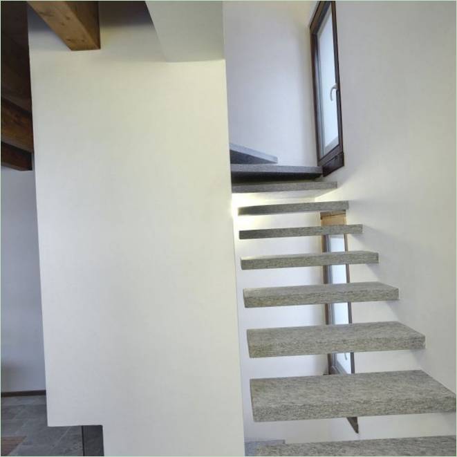 Stone stairs to the second floor