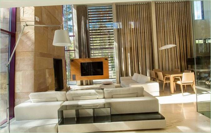The living room of the modern Estebania villa in Estonia