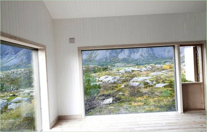 View from the window of Vega Cottage in Norway