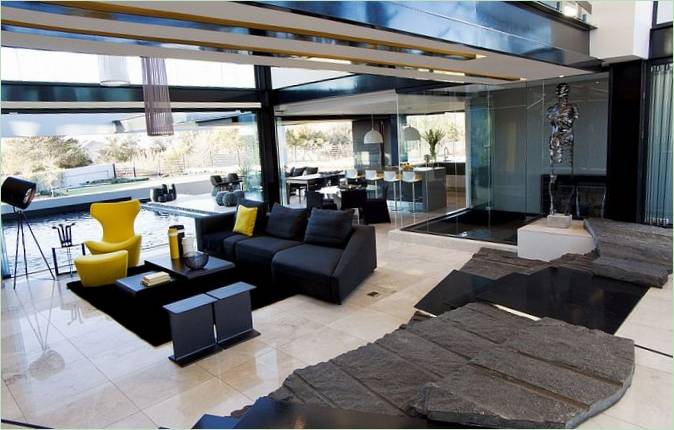Living room of a country house in South Africa