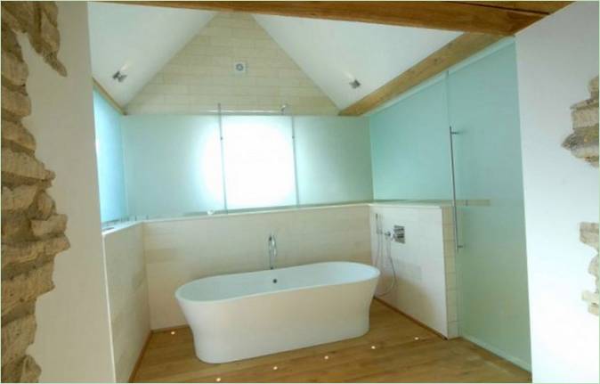 Interior design of a country house bathroom in England