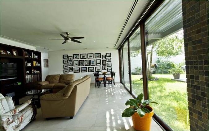 Interior of a cozy house Casa Altabrisa in Merida, Yucatan state, Mexico. Design by Grupo Arquidecture