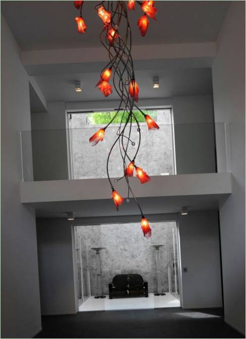 Luxury light fixture in the interior of the villa
