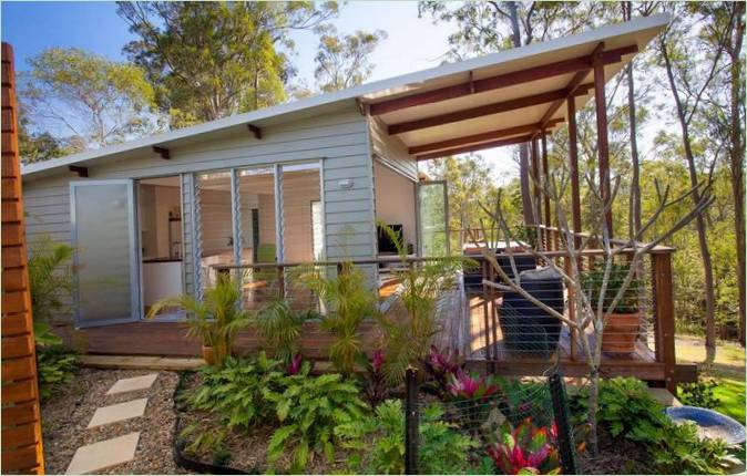 The veranda of a forest home in Australia