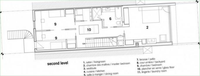 Plan of the second floor of the 8th Avenue house in Canada