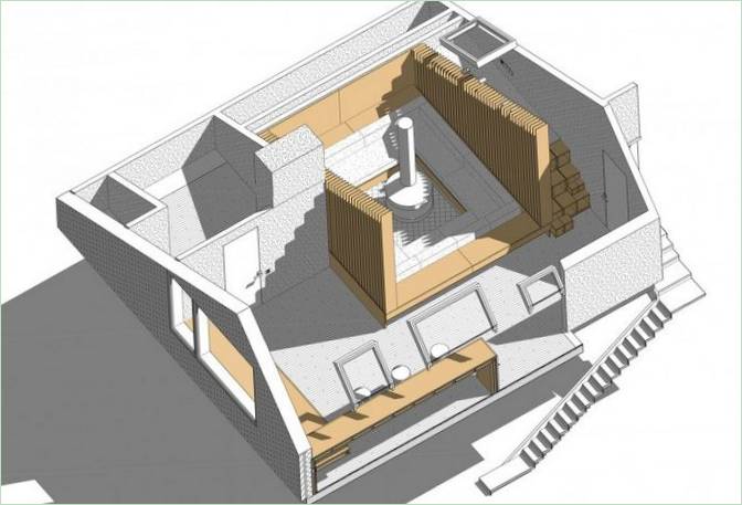 Sectional view of the house