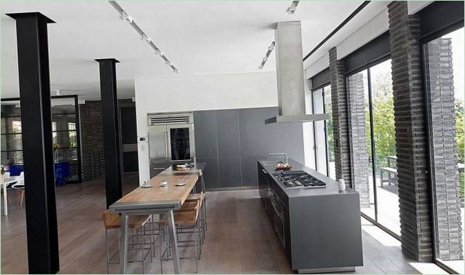 Gray kitchen interior