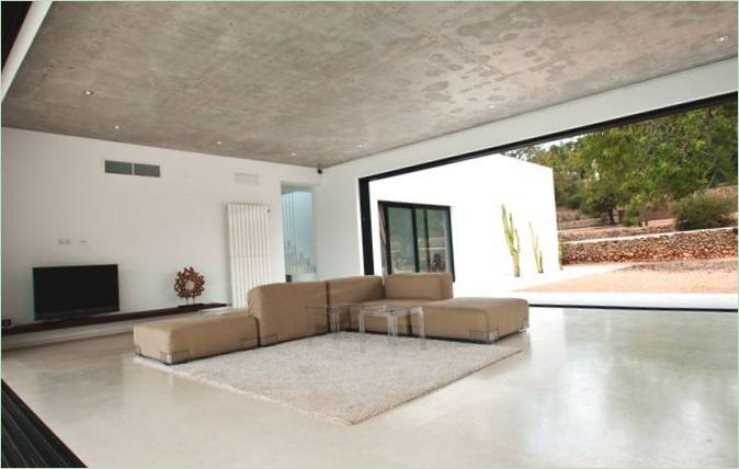 The living room of a villa in San Juan, Ibiza