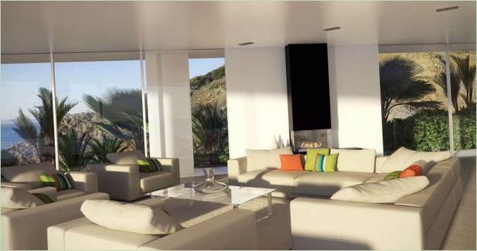 Light-colored living room interior design