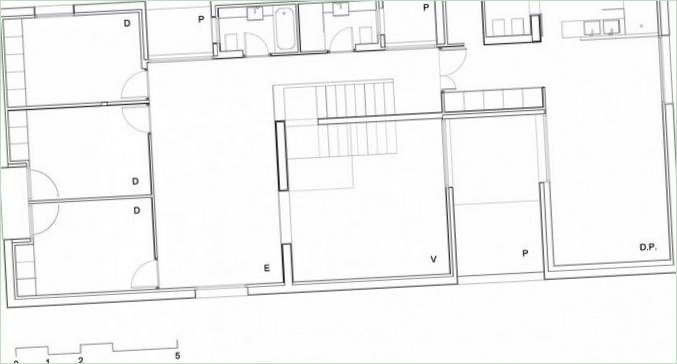 Planning of the rooms on the second level of Casa I