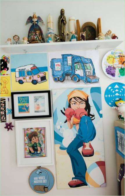 Cheerful posters on the wall in the nursery