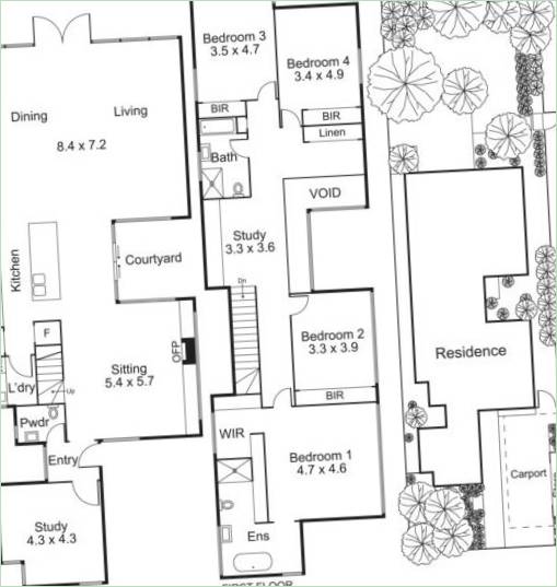 Floor plans for a residence in Melbourne