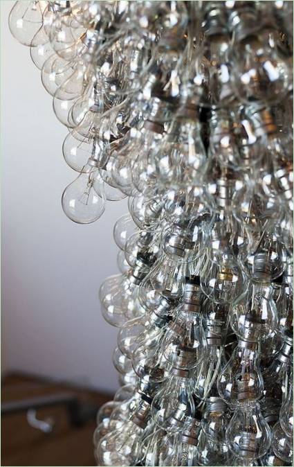 Numerous chandelier bulbs of a villa in Nevada