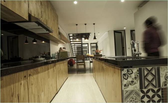 Wooden furniture in the kitchen