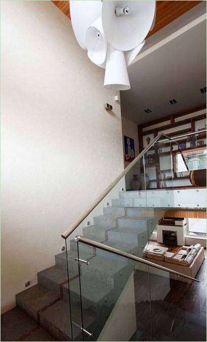 The staircase in Roman Leonidov's Oakland House
